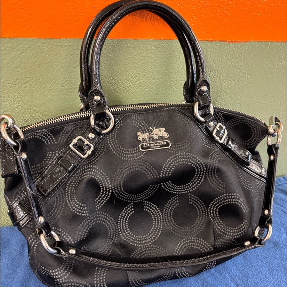 Coach Black Op Art Sophia Purse - Picture 2 of 10